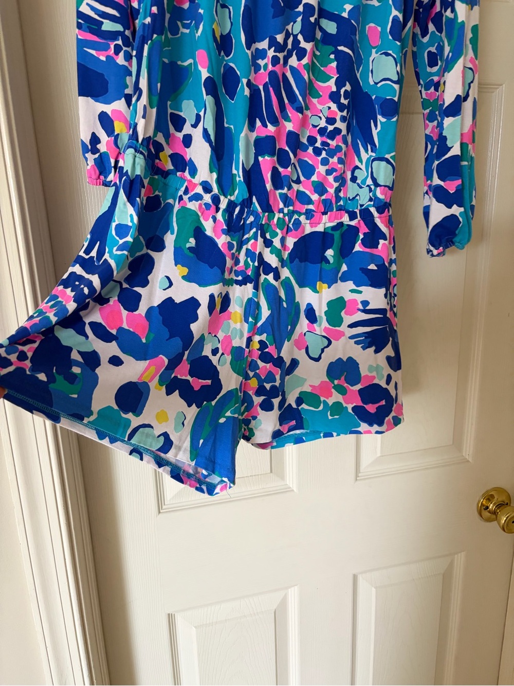 Lilly Pulitzer Blue Multi Floral-Print Romper